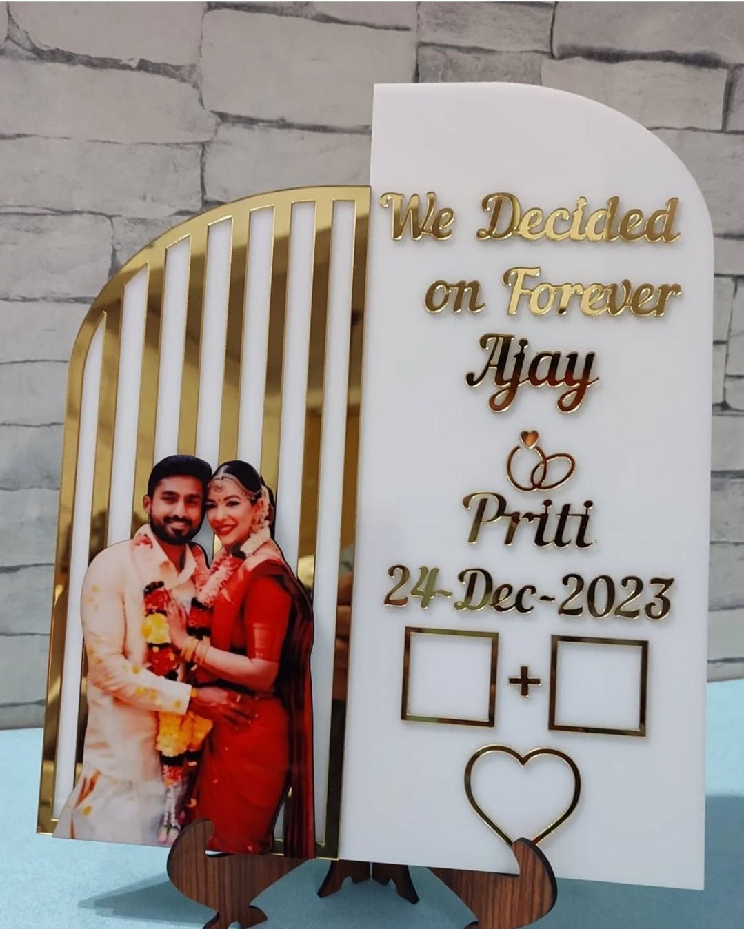 Acrylic Thumbprint for couple wedding nikaah gift - Ajmer Gift Charm
