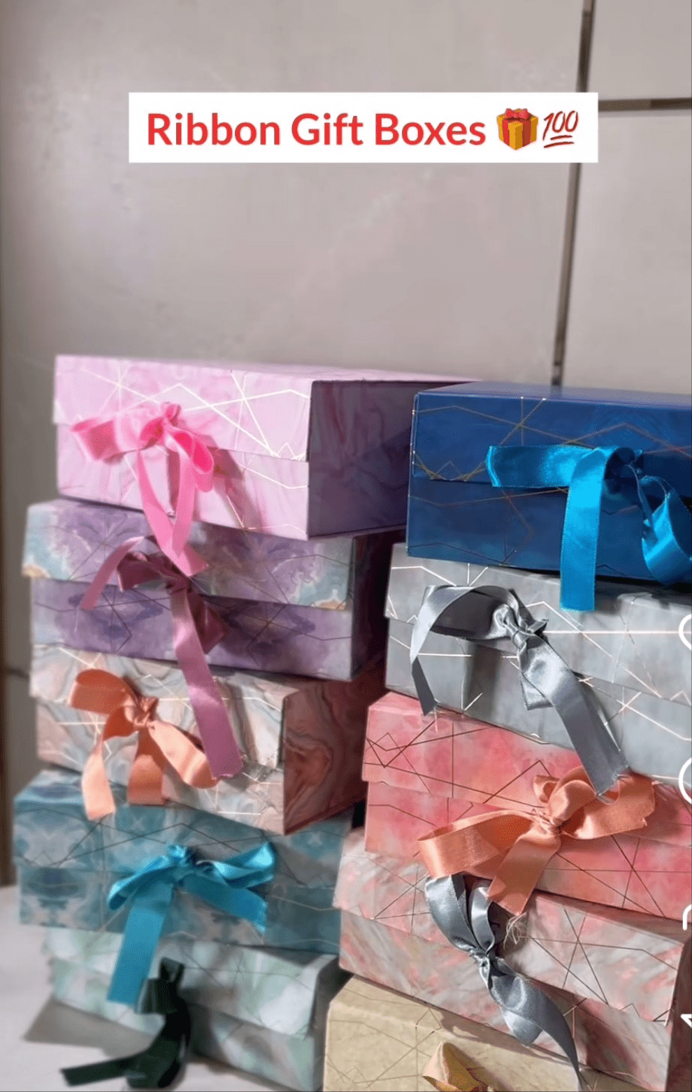 Collapsible Ribbon Gift Box – 8×10×4 inch (Luxury Textured Finish) - Ajmer Gift Charm