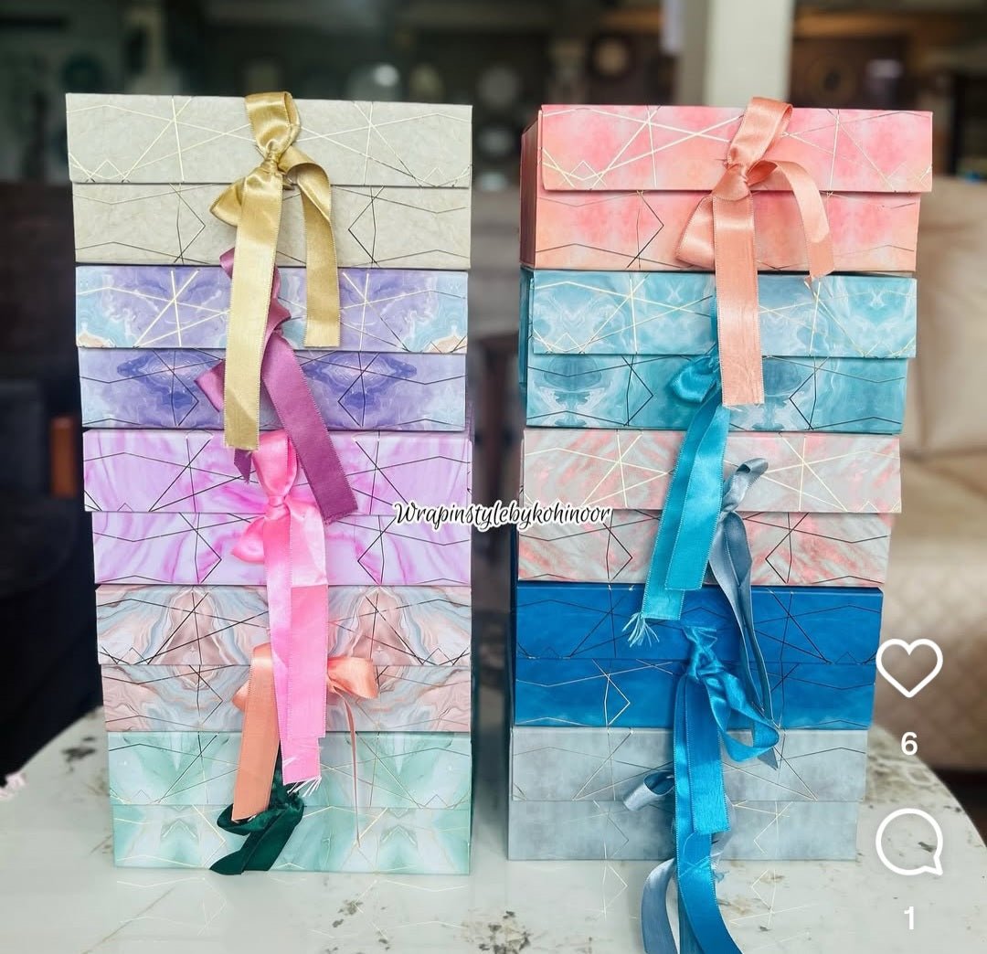 Collapsible Ribbon Gift Box – 8×10×4 inch (Luxury Textured Finish) - Ajmer Gift Charm
