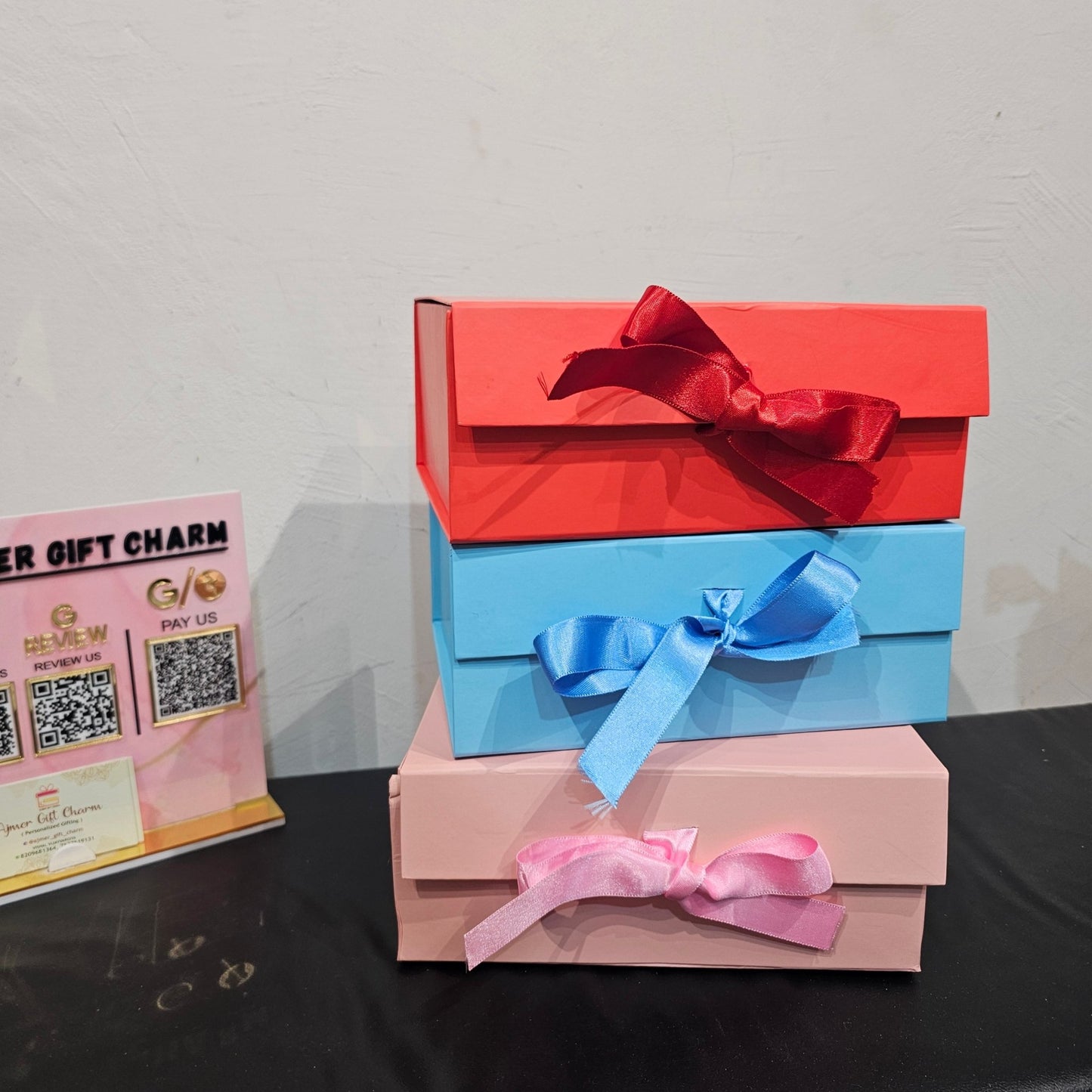 Luxury Collapsible Ribbon Gift Boxes – Textured & Colorful - Ajmer Gift Charm