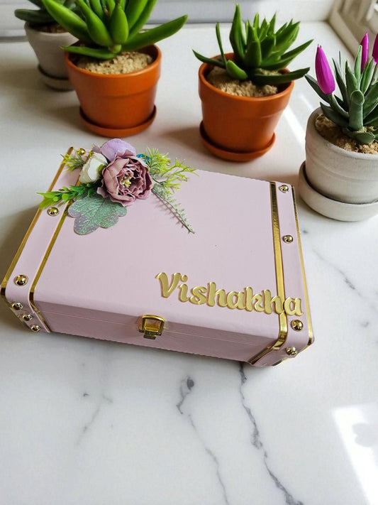 Luxury Vanity Leatherette Trunk Box Gift Hamper – Premium Cosmetic Collection for her. - Ajmer Gift Charm