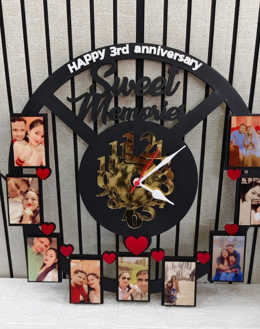 Personalised Wall Clock with Couple Photos - Ajmer Gift Charm