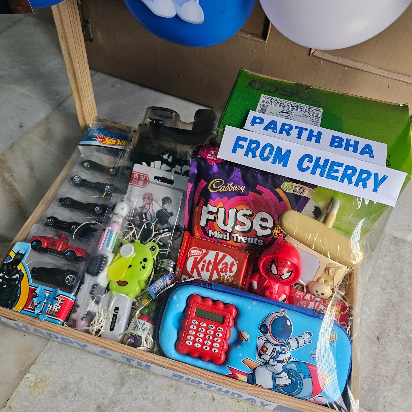 Personalized Kids Birthday Hamper – Toys, Chocolates & Balloons Surprise Box - Ajmer Gift Charm