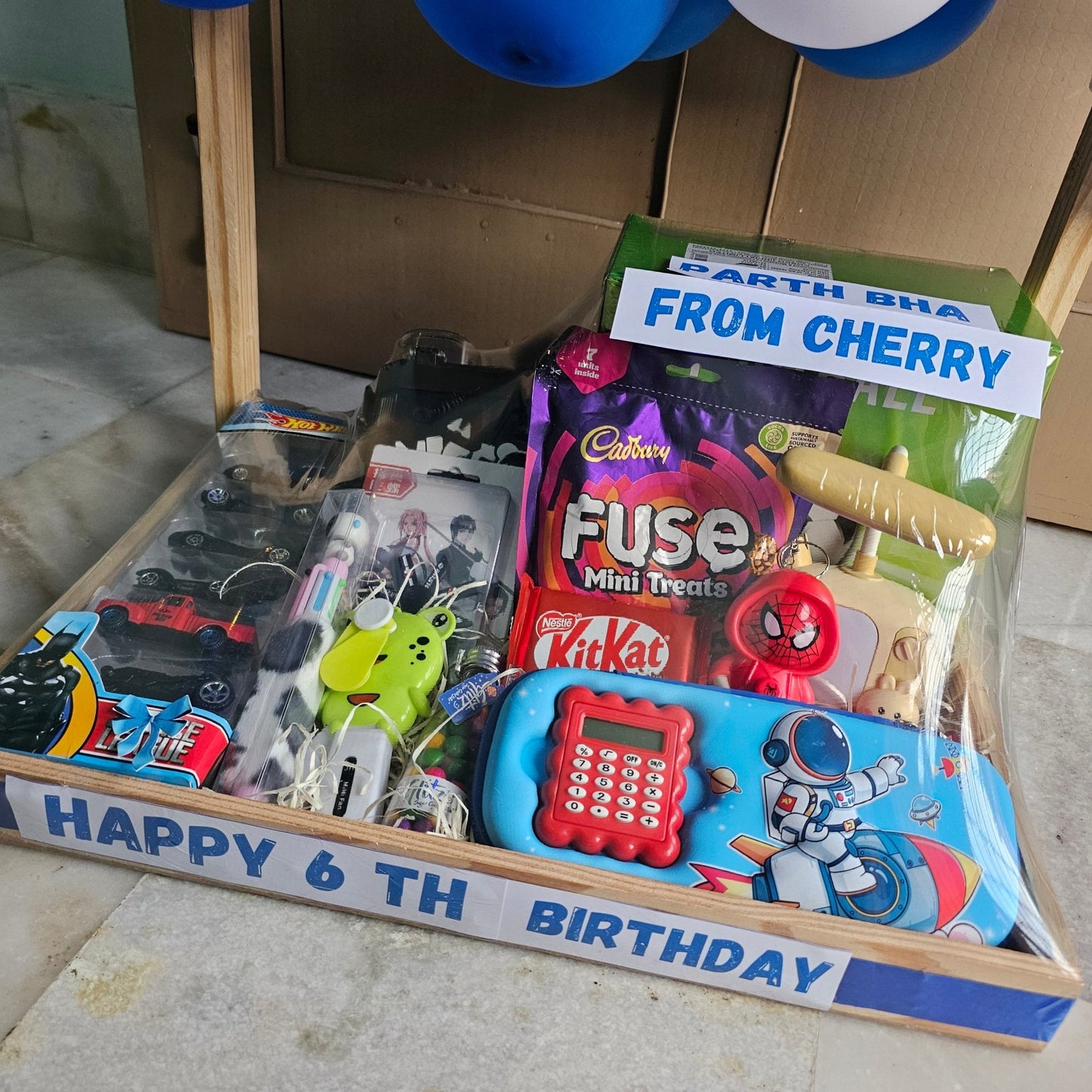Personalized Kids Birthday Hamper – Toys, Chocolates & Balloons Surprise Box - Ajmer Gift Charm