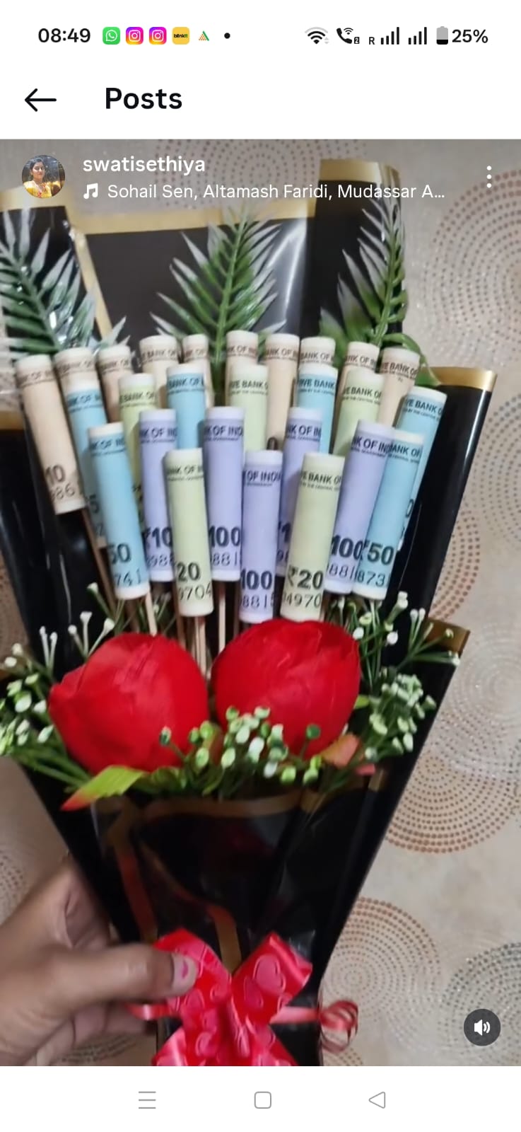 Premium Shagun Money Bouquet 💸 | Elegant Cash Gift Arrangement (₹1100) - Ajmer Gift Charm