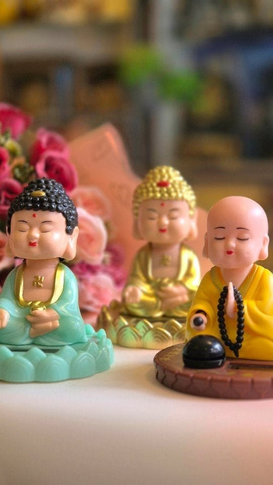 "Solar - Powered Buddha Showpiece – Glows with Peace & Light" - Ajmer Gift Charm