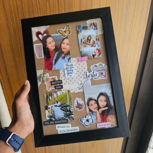 Vintage Handmade Photo Frame | Personalized Memory Collage | 2 Sizes Available - Ajmer Gift Charm