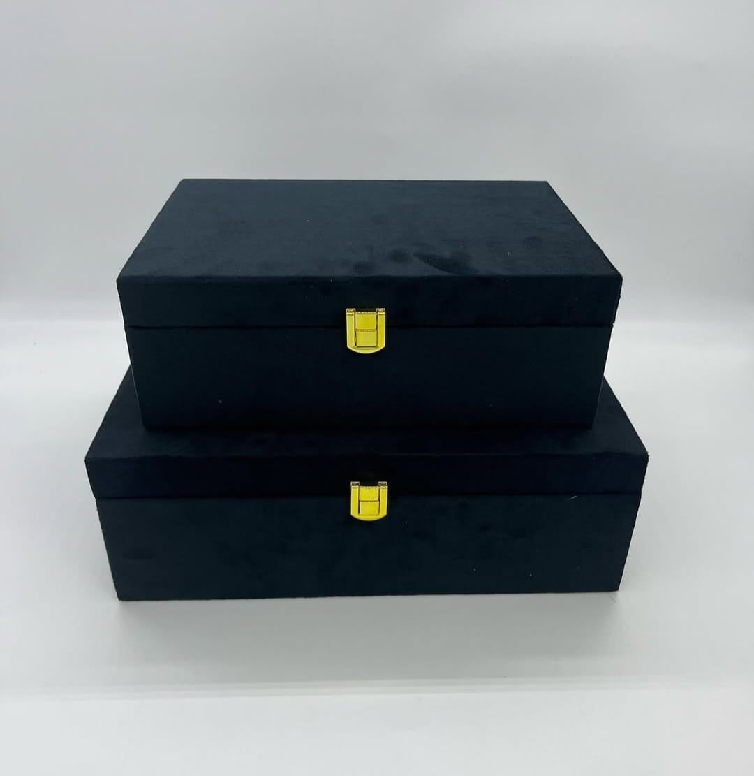 Black Velvet Gift Trunk Boxes - Ajmer Gift Charm