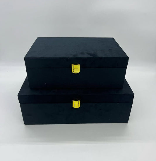 Black Velvet Gift Trunk Boxes - Ajmer Gift Charm