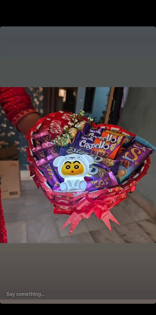 Chocolate Bouquet with Cute LED Lamp 🍫🐻 | Premium Surprise Gift - Ajmer Gift Charm