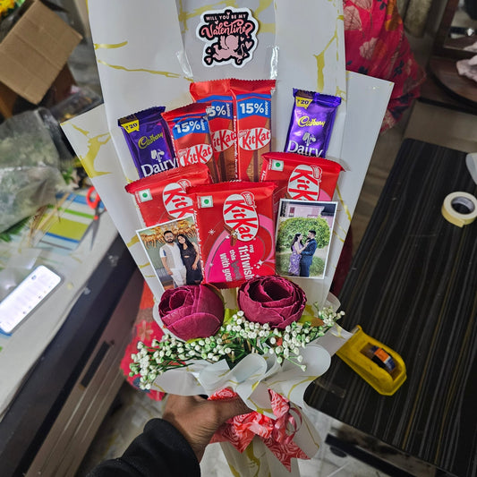 Chocolate Rose Bouquet 💖🍫🌹 | Romantic Surprise Gift (₹750) - Ajmer Gift Charm
