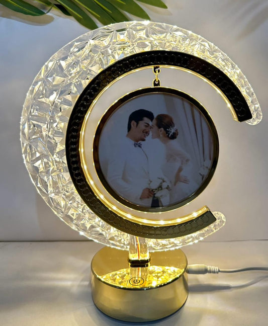 Crystal moon photo frame led lanp - Ajmer Gift Charm