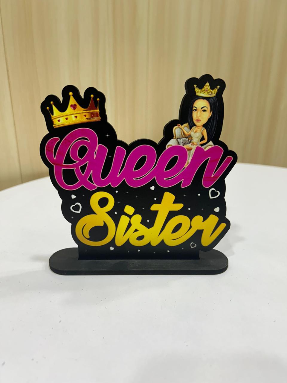 Customized Bro & Sis Table Top Standees — Best Sister, Queen Sister & Pyara Bhai - Ajmer Gift Charm