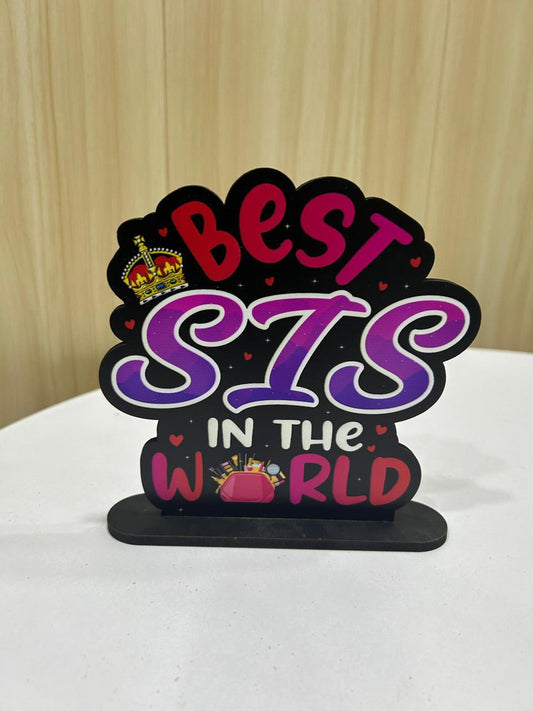 Customized Bro & Sis Table Top Standees — Best Sister, Queen Sister & Pyara Bhai - Ajmer Gift Charm