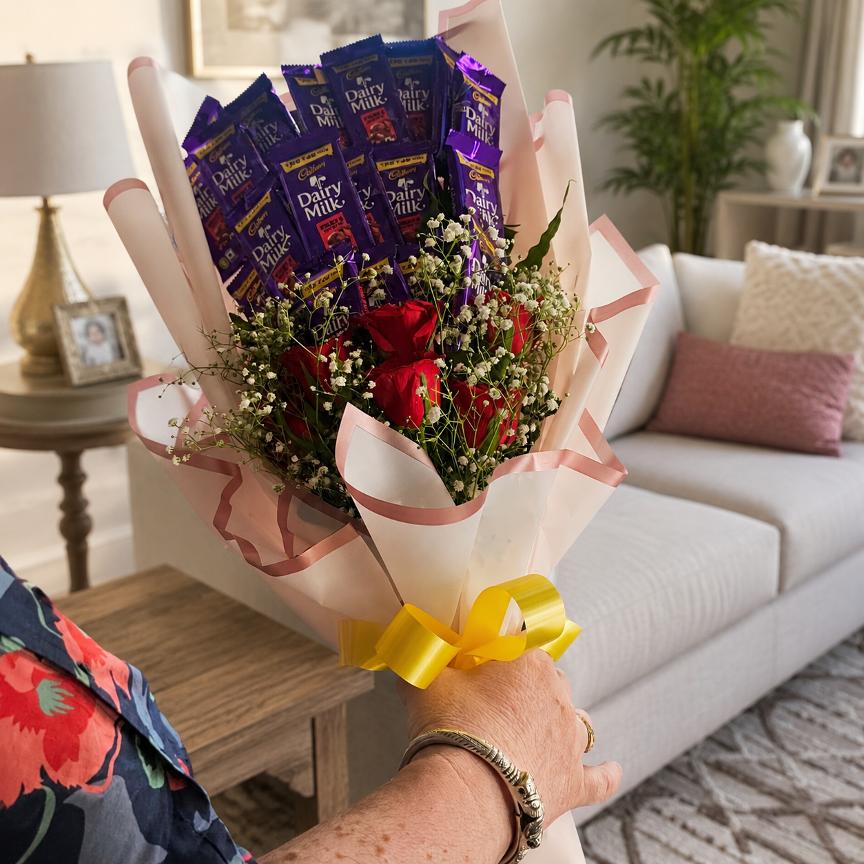 Dairy Milk Fruit & Nut Chocolate Rose Bouquet | Premium Chocolate Gift Bouquet - Ajmer Gift Charm