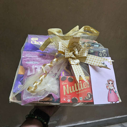 Elegant Gift Tray Hamper 🎁✨ | Premium Wrapped Surprise Box - Ajmer Gift Charm