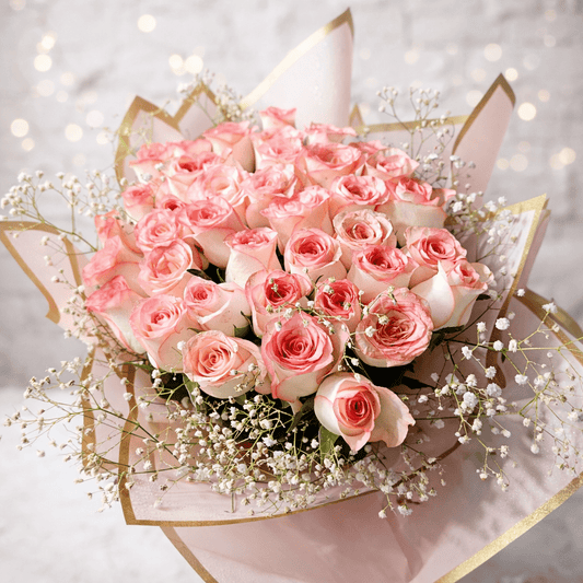 Elegant Pink Rose Bouquet 🌸 | Perfect Romantic & Surprise Gift - Ajmer Gift Charm
