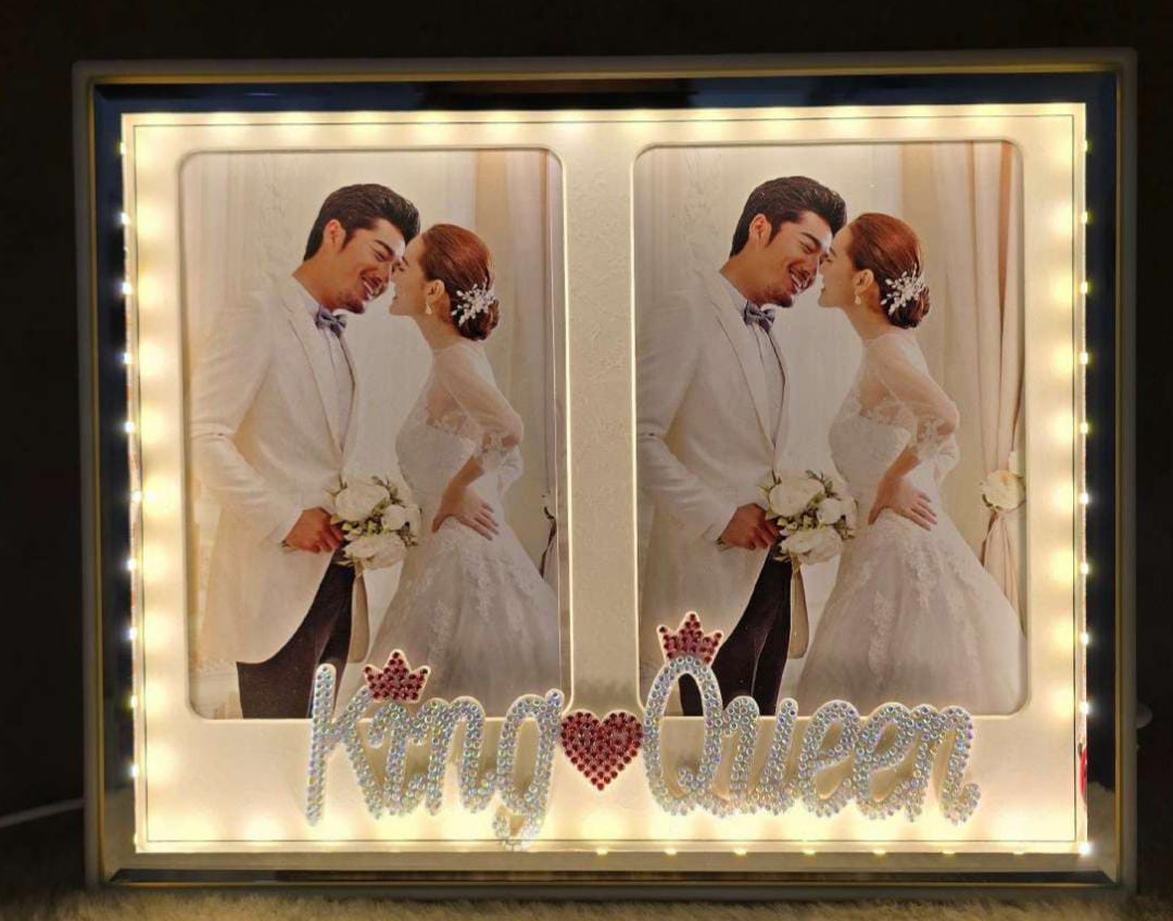 Led PHOTO frame with king queen - Ajmer Gift Charm