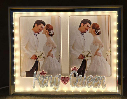 Led PHOTO frame with king queen - Ajmer Gift Charm