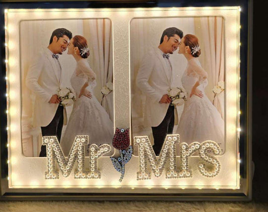 Led Photo Frame with Mr. and Mrs. - Ajmer Gift Charm