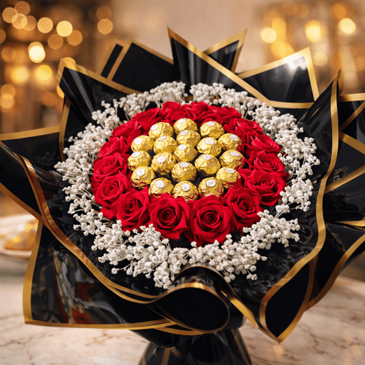 Luxury Ferrero Rose Bouquet 💐🍫 | Premium Romantic Gift - Ajmer Gift Charm