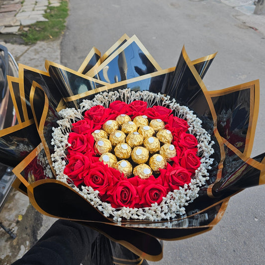 Luxury Ferrero Rose Bouquet 💐🍫 | Premium Romantic Gift - Ajmer Gift Charm