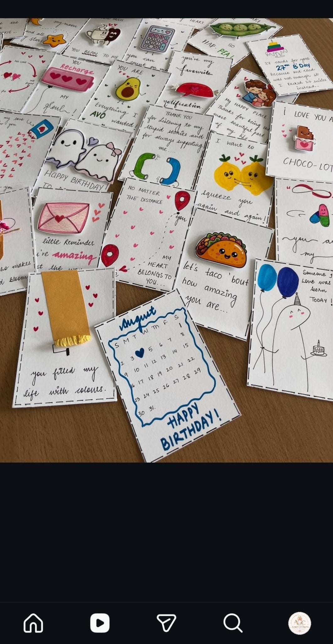 Mini Handmade Cards – Tiny Messages, Big Smiles! 💖 Minimum 6 pcs cards - Ajmer Gift Charm