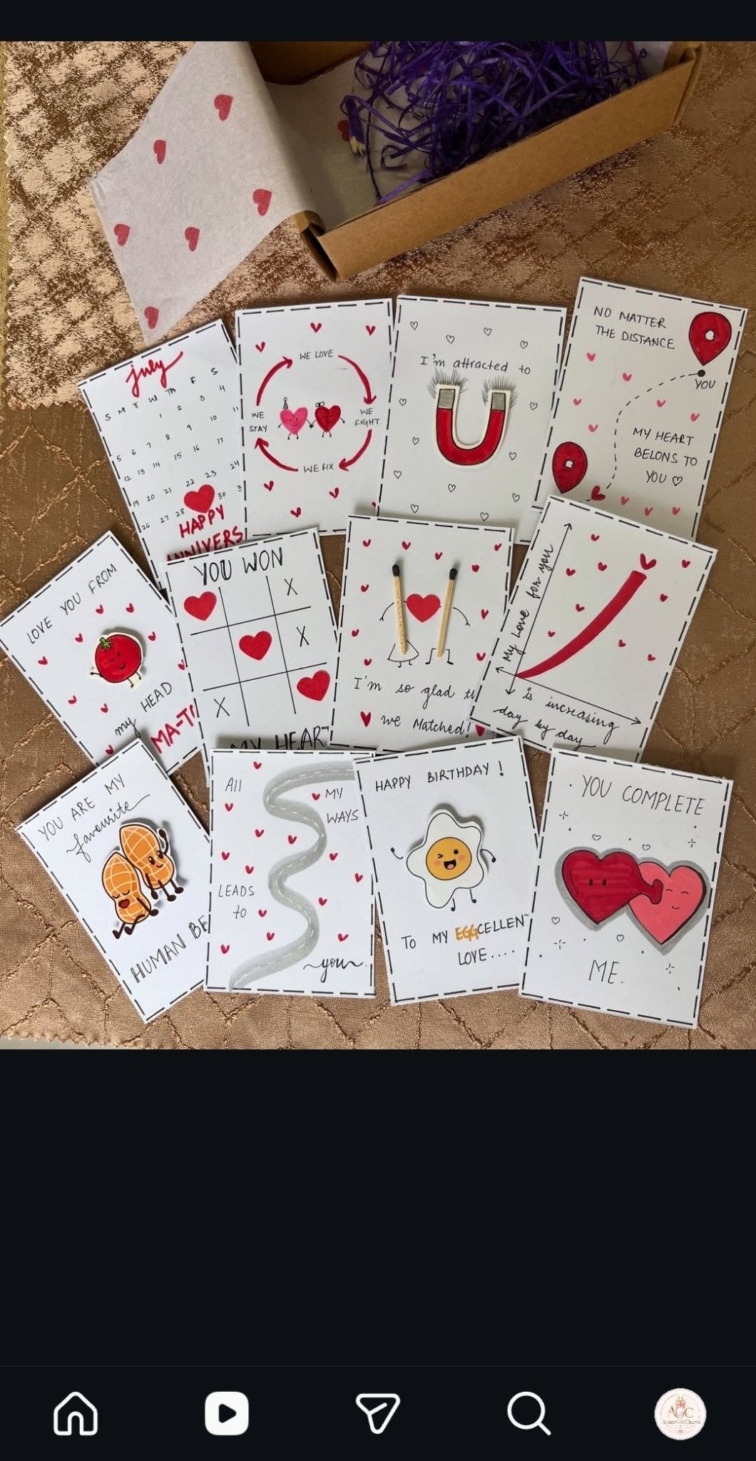 Mini Handmade Cards – Tiny Messages, Big Smiles! 💖 Minimum 6 pcs cards - Ajmer Gift Charm