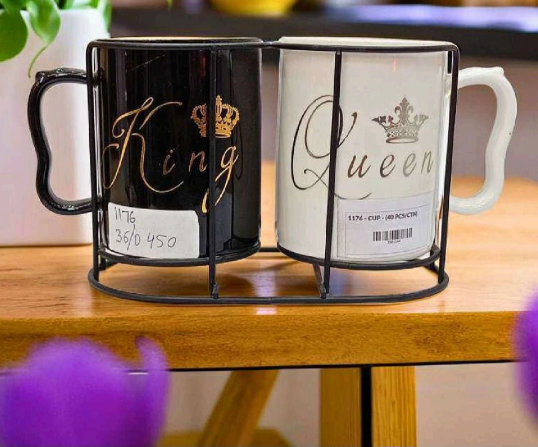 Mr. & Mrs. / King & Queen Ceramic Mugs – Couple Gift Set - Ajmer Gift Charm