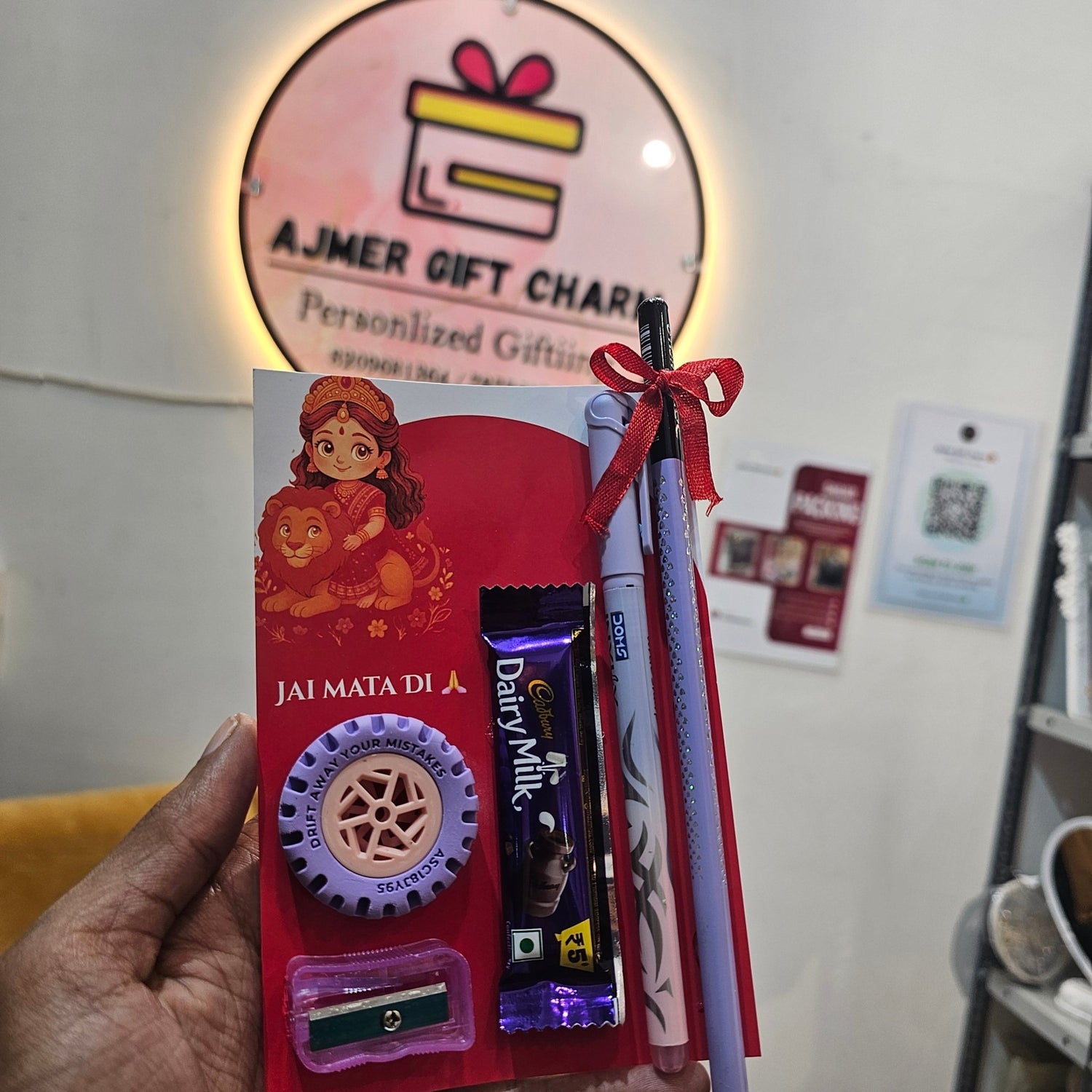 Navratri Kanjak Return Gift – Stationery Gift Card (₹59 Only) 🌸🙏✏️ - Ajmer Gift Charm