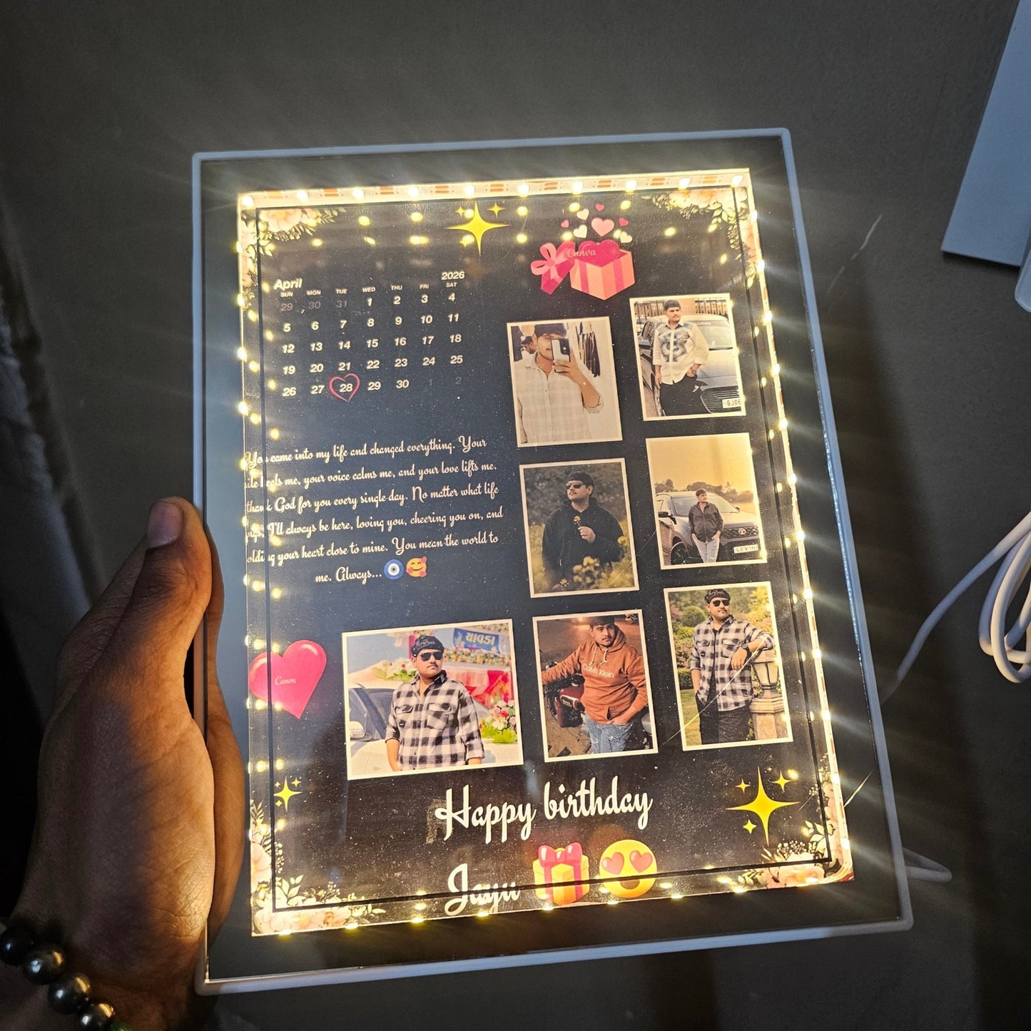 Personalised LED Magic mirror Photo Frame - Ajmer Gift Charm