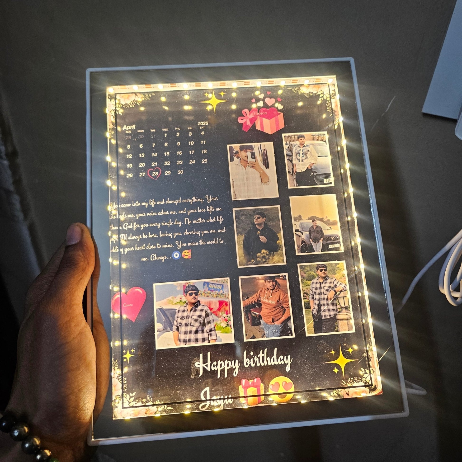 Personalised LED Magic mirror Photo Frame - Ajmer Gift Charm