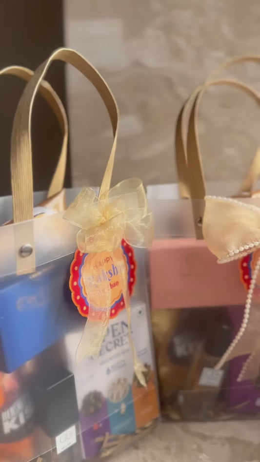 Mini Gift Hamper Bag — Cookies, Perfume & Chocolates