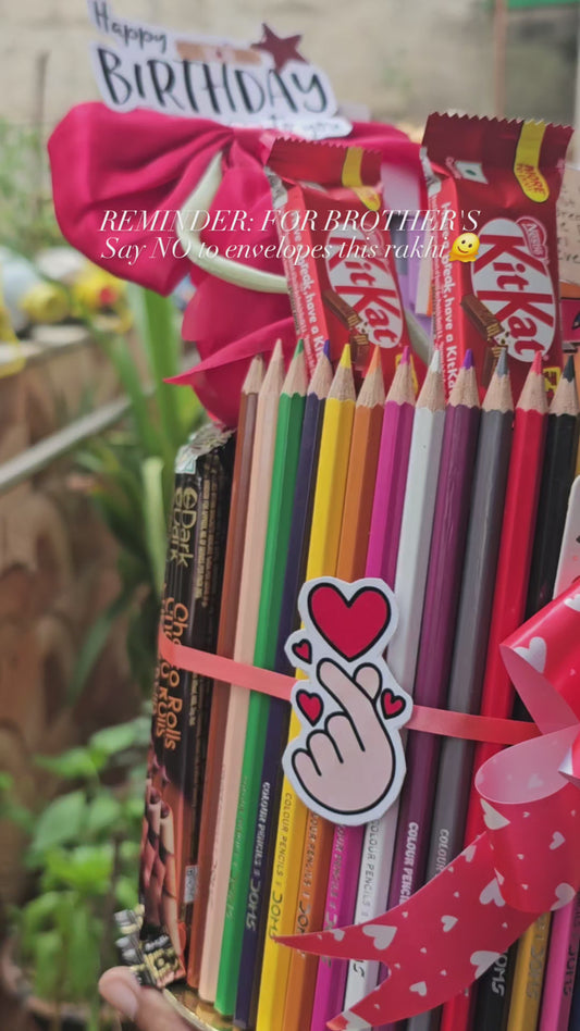 🎀 Cute Birthday Stationery Gift Hamper for Her | Chocolates, Teddy & Accessories