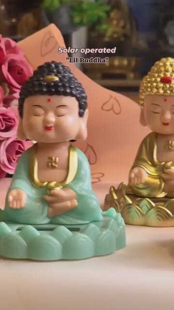 "Solar-Powered Buddha Showpiece – Glows with Peace & Light"