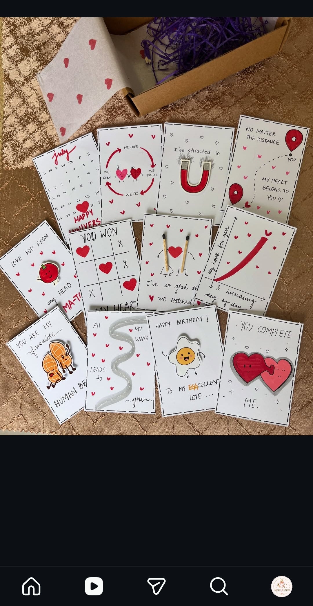 Mini Handmade Cards – Tiny Messages, Big Smiles! 💖 Minimum 6 pcs cards