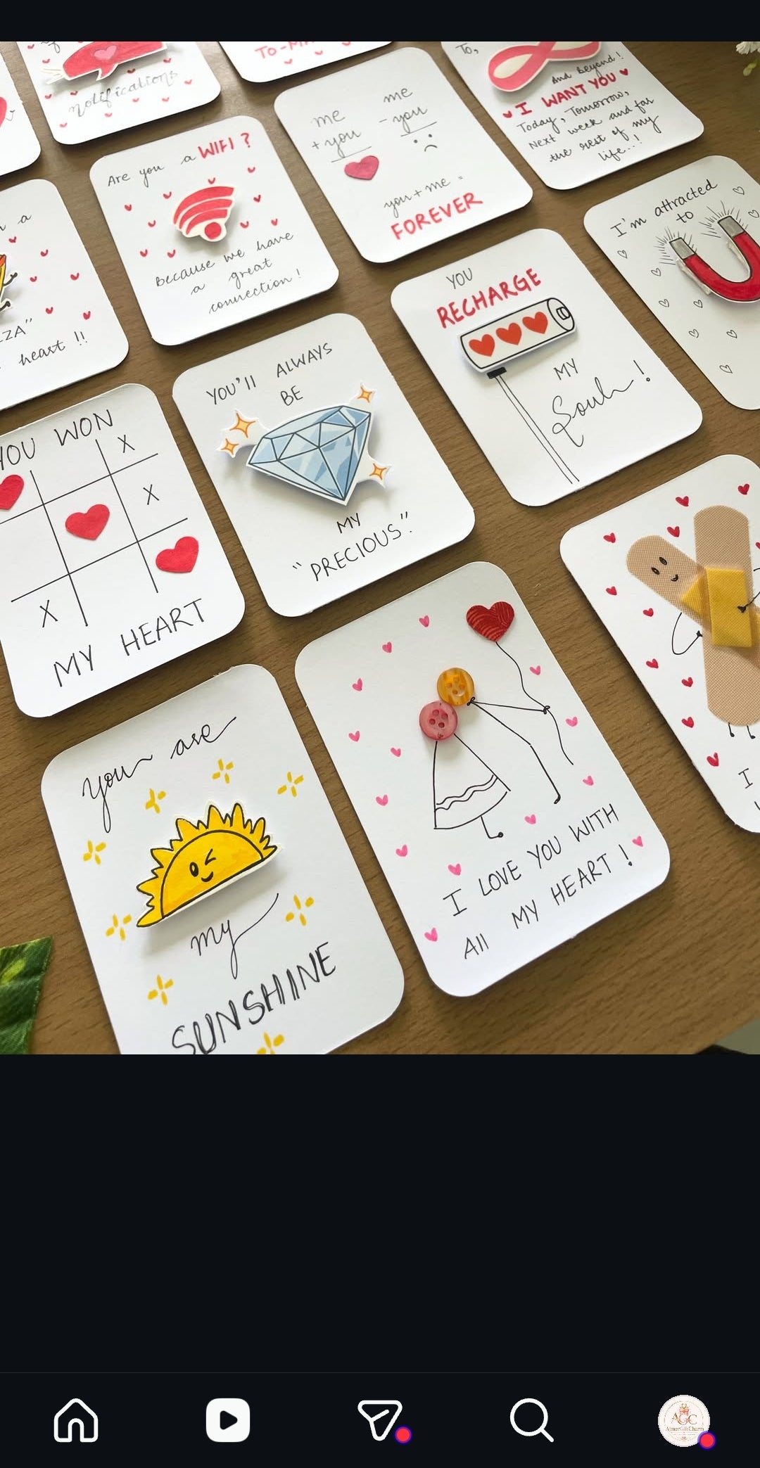 Mini Handmade Cards – Tiny Messages, Big Smiles! 💖 Minimum 6 pcs cards