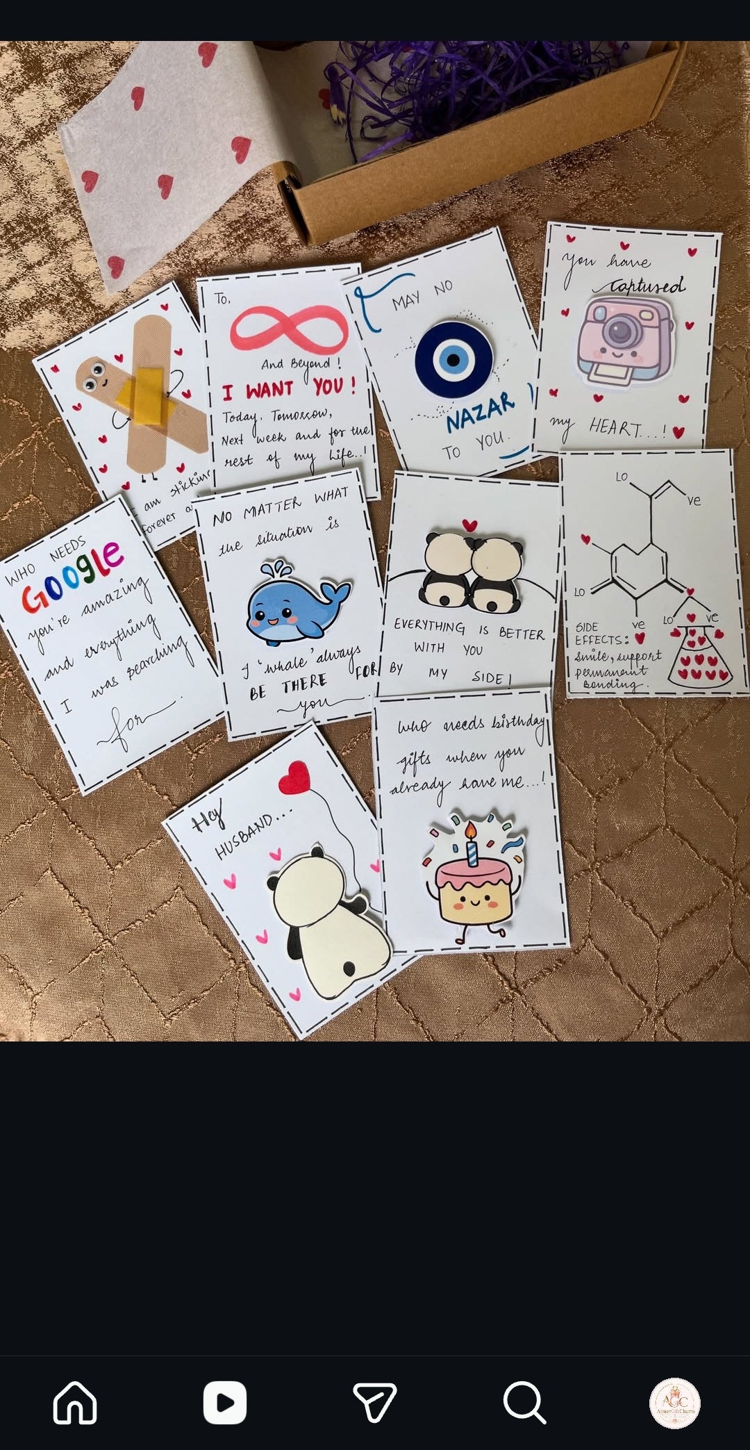 Mini Handmade Cards – Tiny Messages, Big Smiles! 💖 Minimum 6 pcs cards