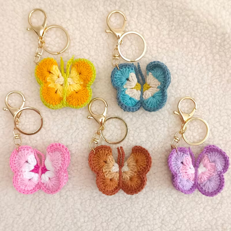 Handmade Crochet Butterfly Keychains – Cute, Colourful & Aesthetic 🦋🌸