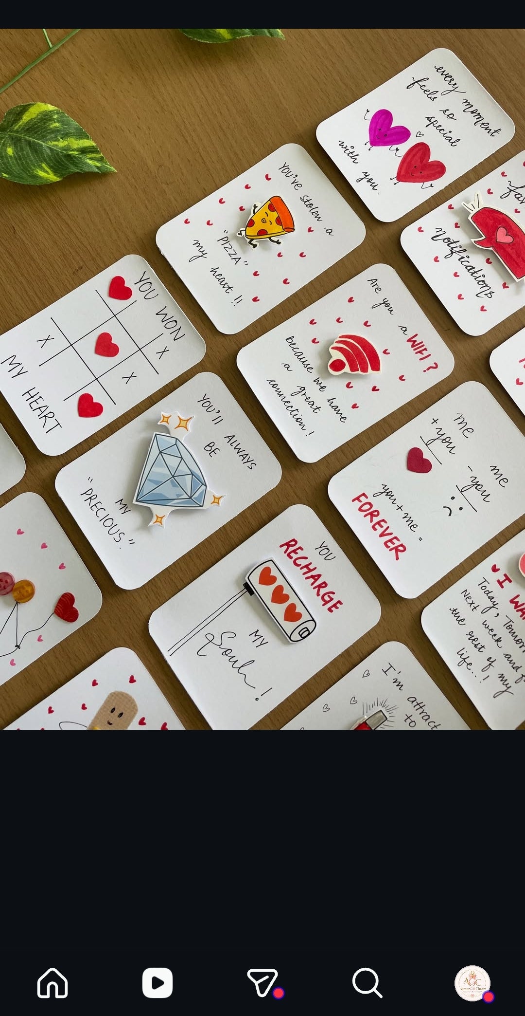Mini Handmade Cards – Tiny Messages, Big Smiles! 💖 Minimum 6 pcs cards