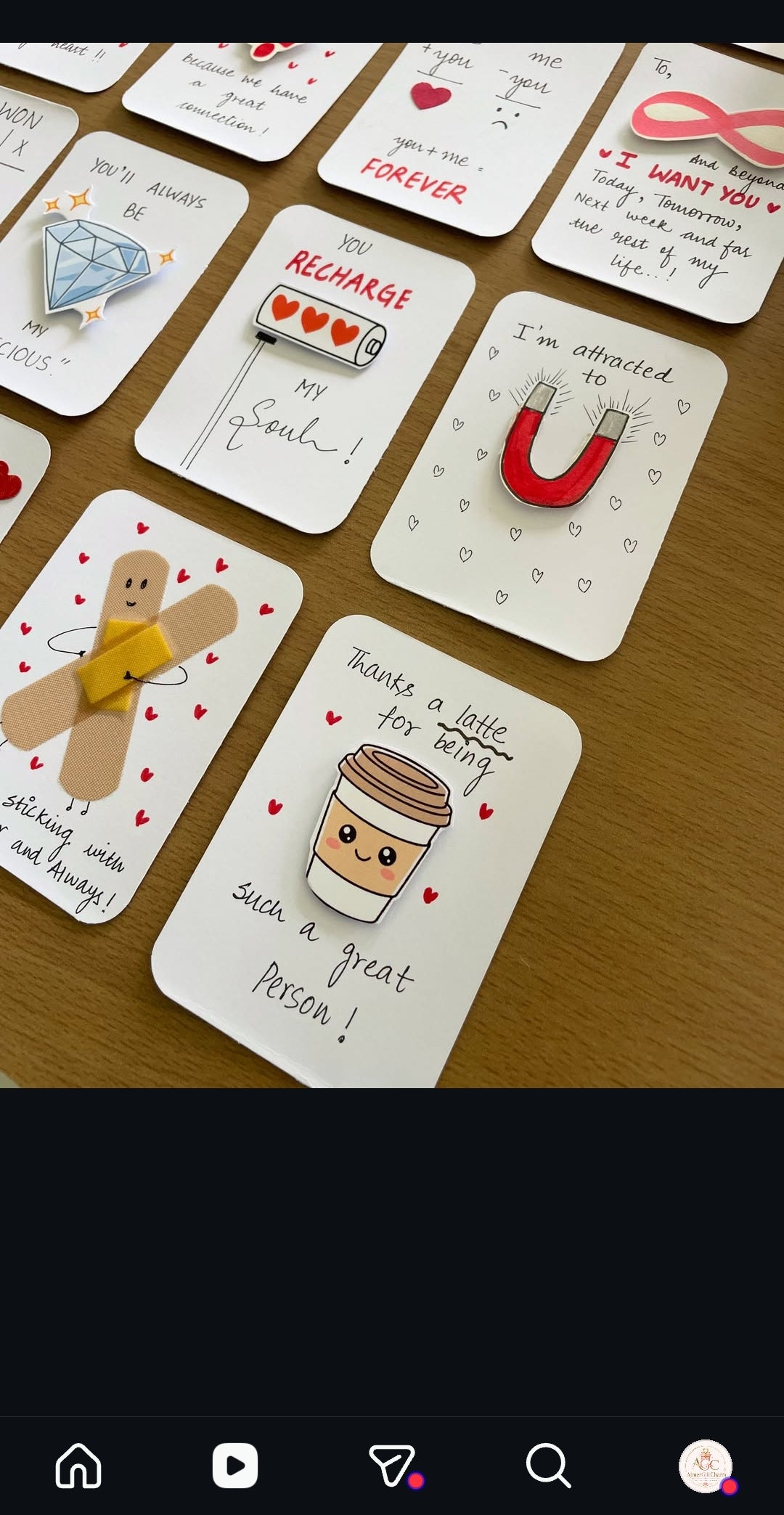 Mini Handmade Cards – Tiny Messages, Big Smiles! 💖 Minimum 6 pcs cards