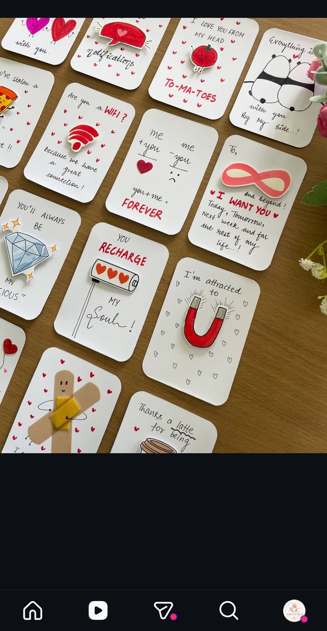 Mini Handmade Cards – Tiny Messages, Big Smiles! 💖 Minimum 6 pcs cards