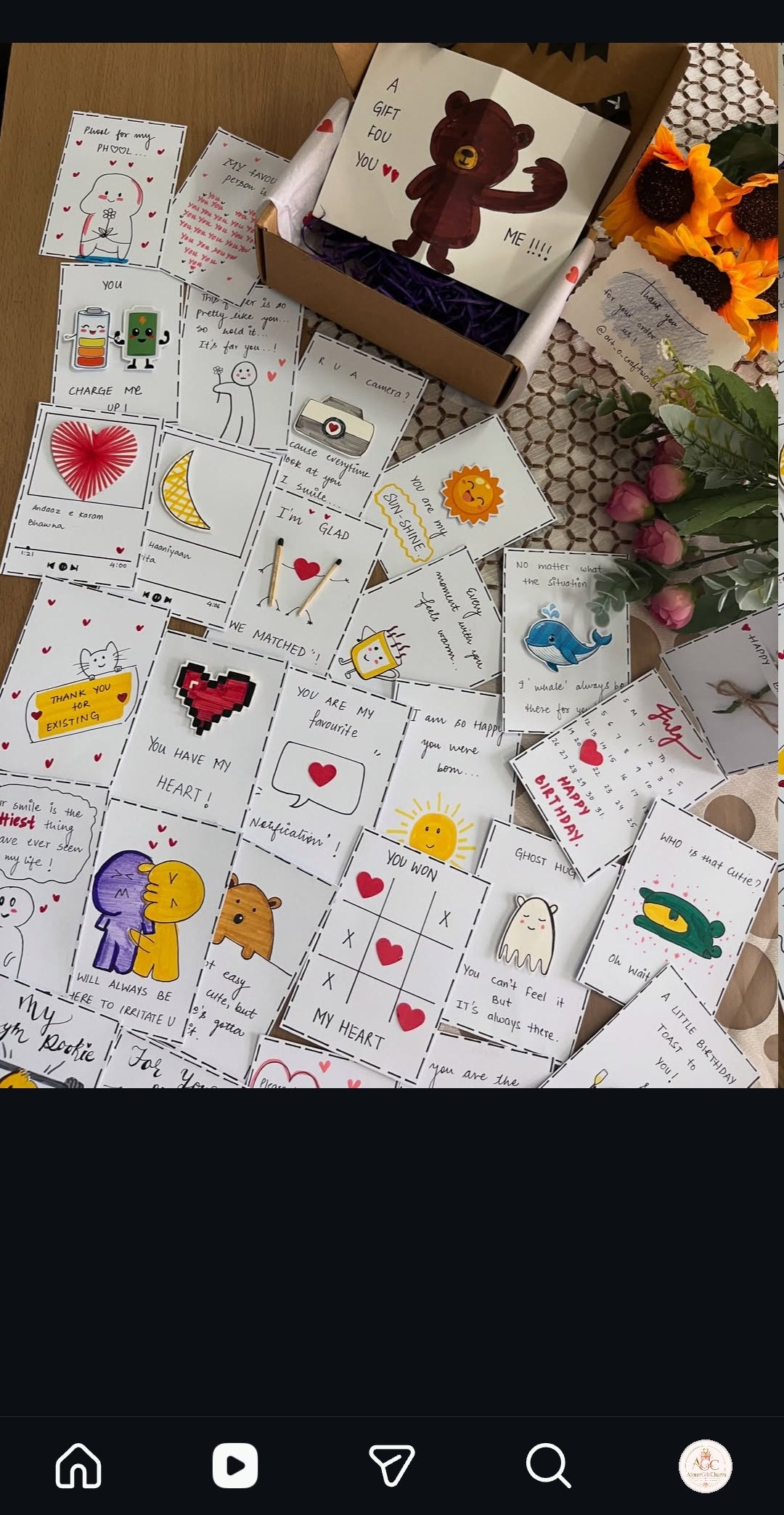 Mini Handmade Cards – Tiny Messages, Big Smiles! 💖 Minimum 6 pcs cards