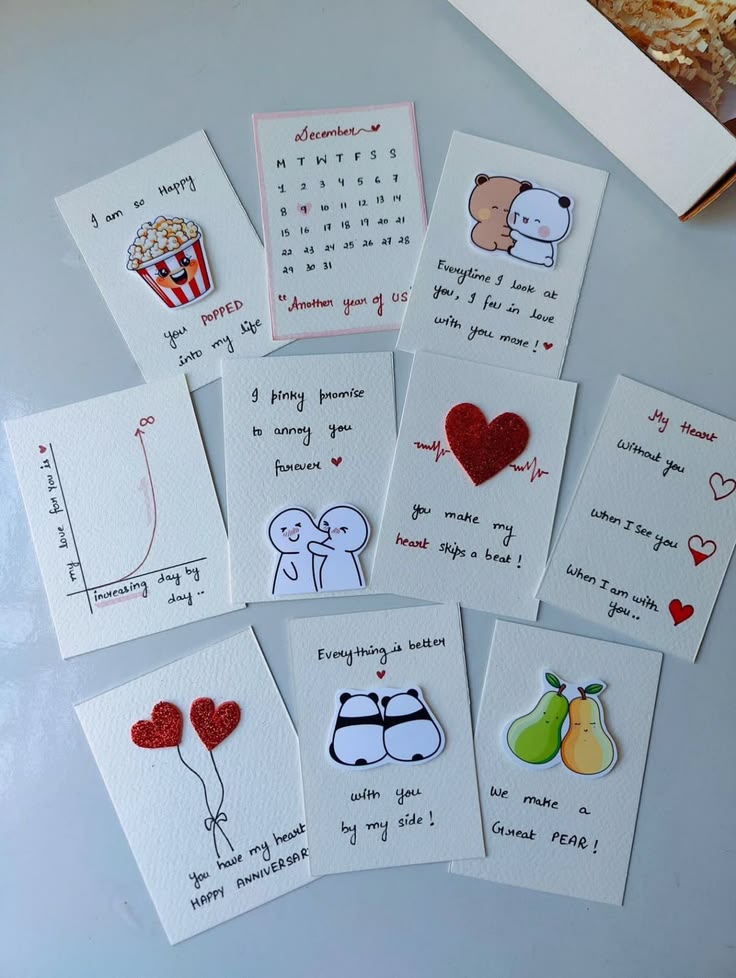 Mini Handmade Cards – Tiny Messages, Big Smiles! 💖 Minimum 6 pcs cards