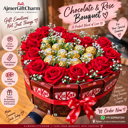 Dark KitKat & Ferrero Rocher Chocolate Hamper | Premium Gift Hamper