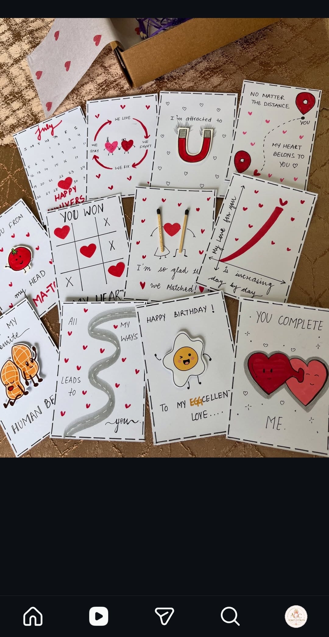 Mini Handmade Cards – Tiny Messages, Big Smiles! 💖 Minimum 6 pcs cards