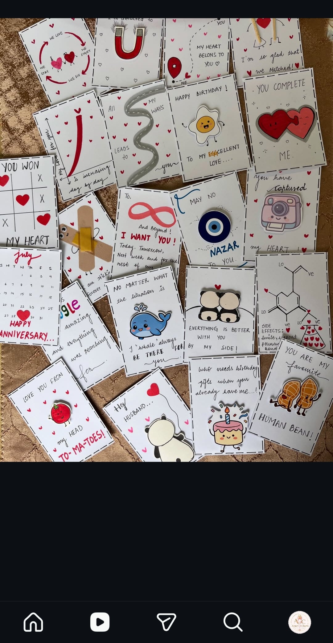 Mini Handmade Cards – Tiny Messages, Big Smiles! 💖 Minimum 6 pcs cards