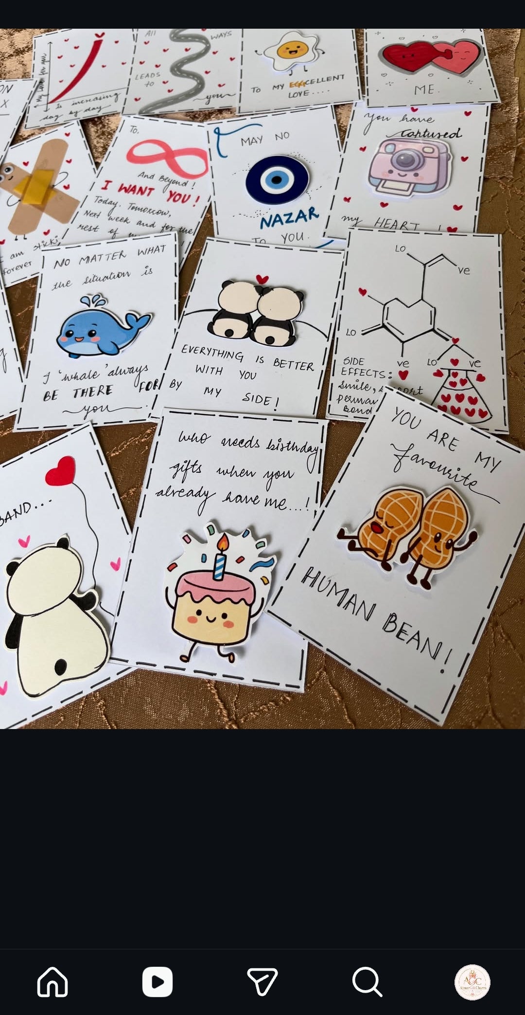 Mini Handmade Cards – Tiny Messages, Big Smiles! 💖 Minimum 6 pcs cards