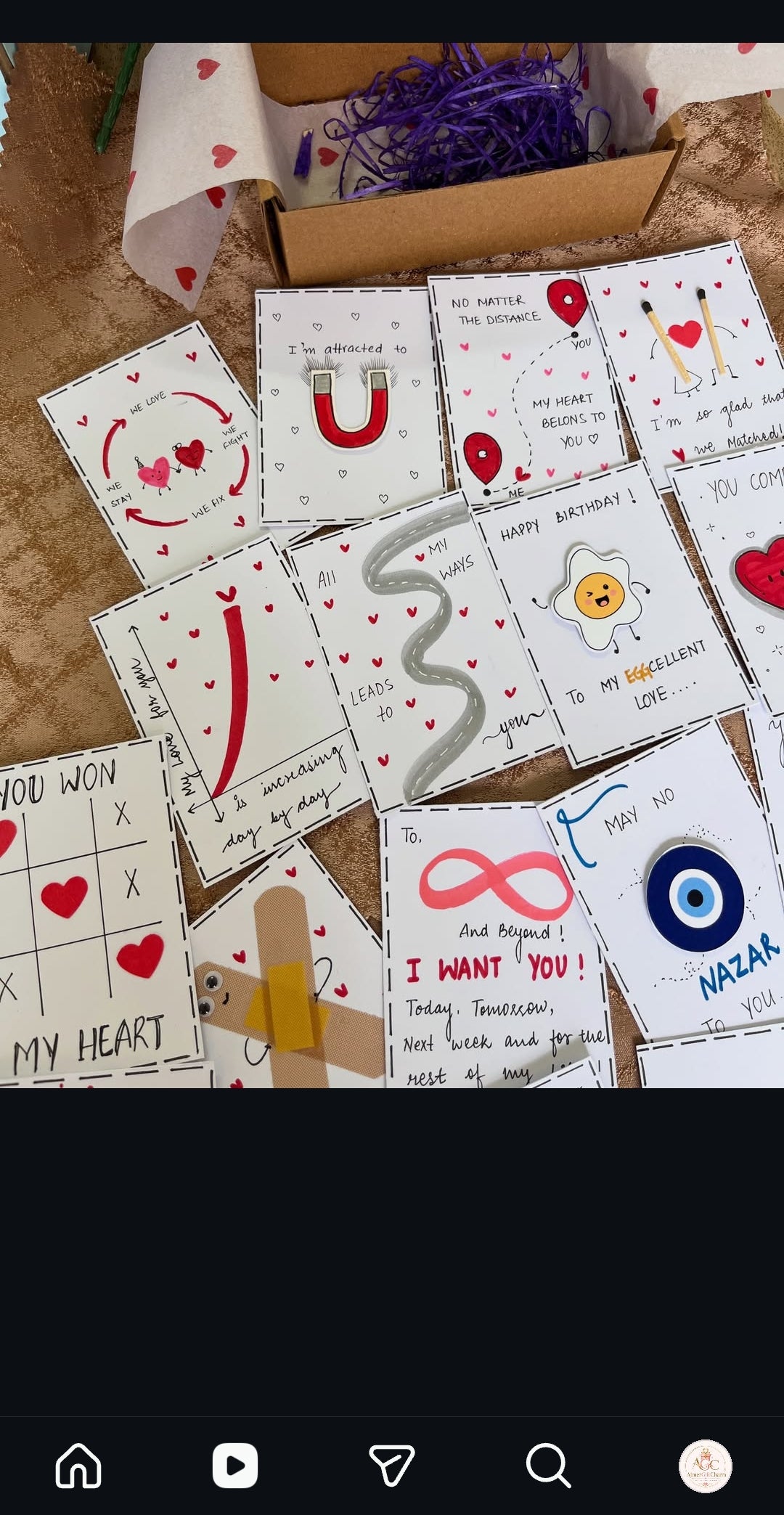 Mini Handmade Cards – Tiny Messages, Big Smiles! 💖 Minimum 6 pcs cards
