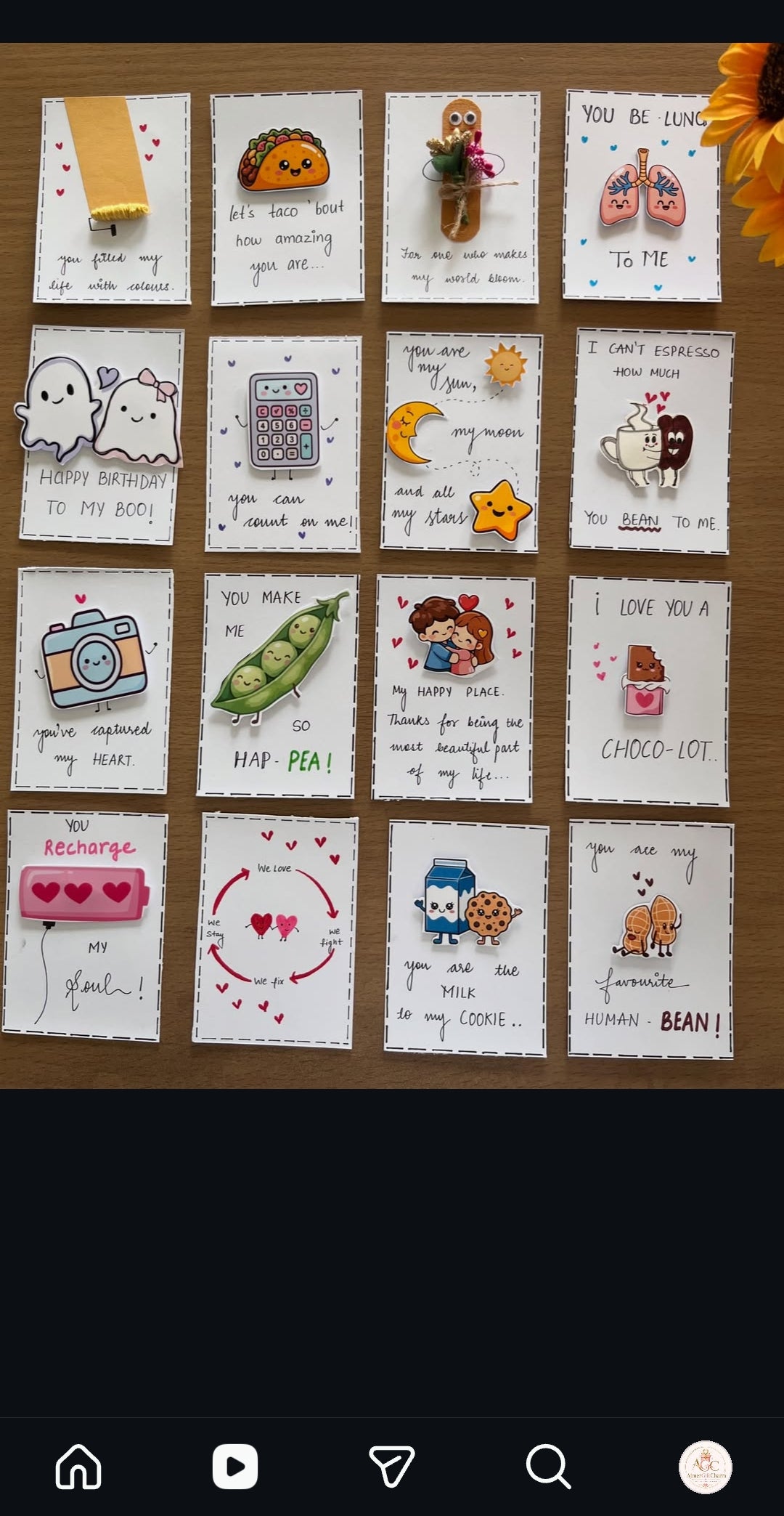 Mini Handmade Cards – Tiny Messages, Big Smiles! 💖 Minimum 6 pcs cards